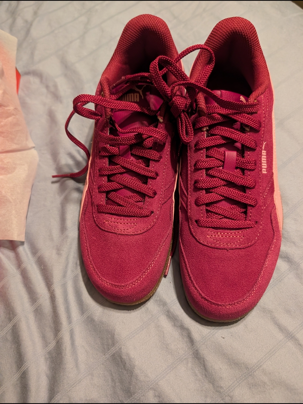 PUMA Women's Suede Lace-Up Sneakers in Burgundy